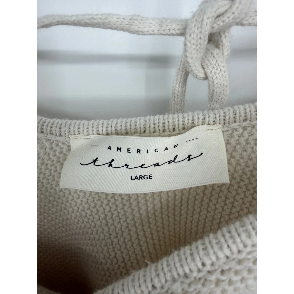 American Threads Womens Sweater Large Boho Cottagecore Coquette‎ Festival Indie
